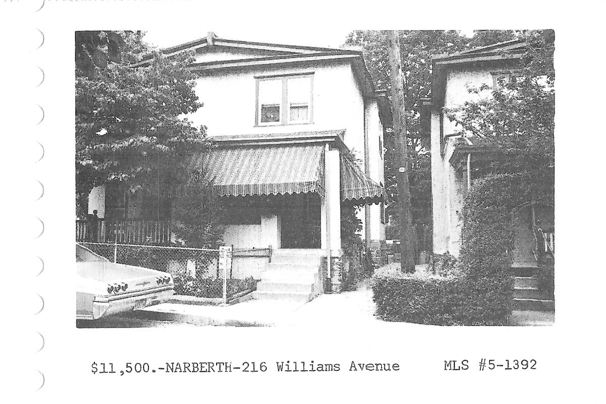 216 Williams Avenue real estate listing, 1965