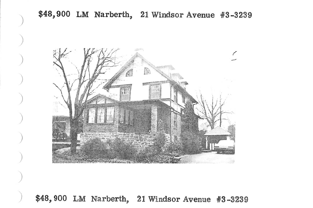 21 Windsor Avenue real estate listing, 1974
