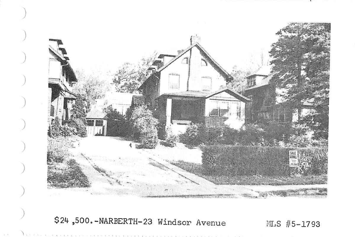 23 Windsor Avenue real estate listing, 1965