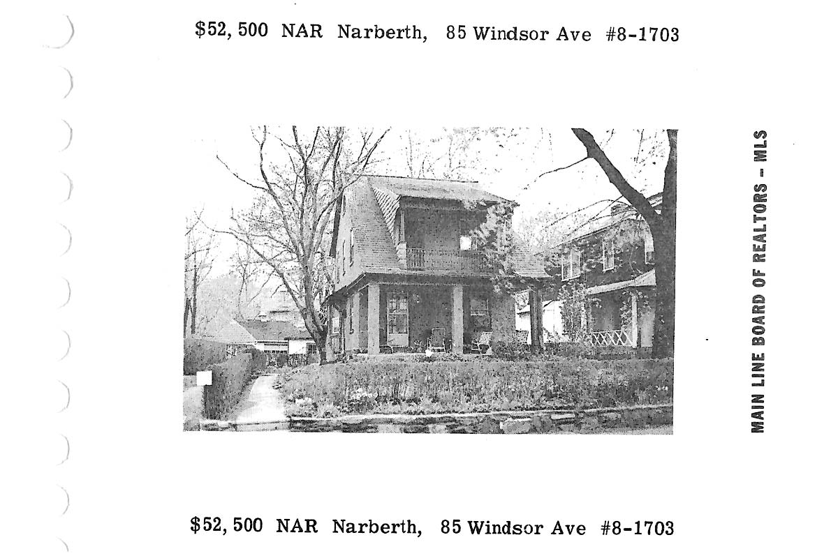 85 Windsor Avenue real estate listing, 1978