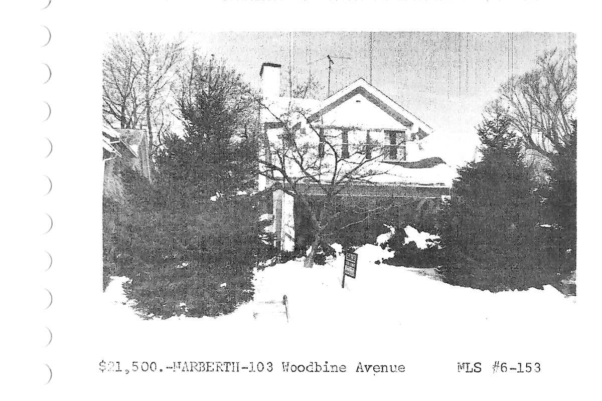 103 Woodbine Avenue real estate listing, 1966