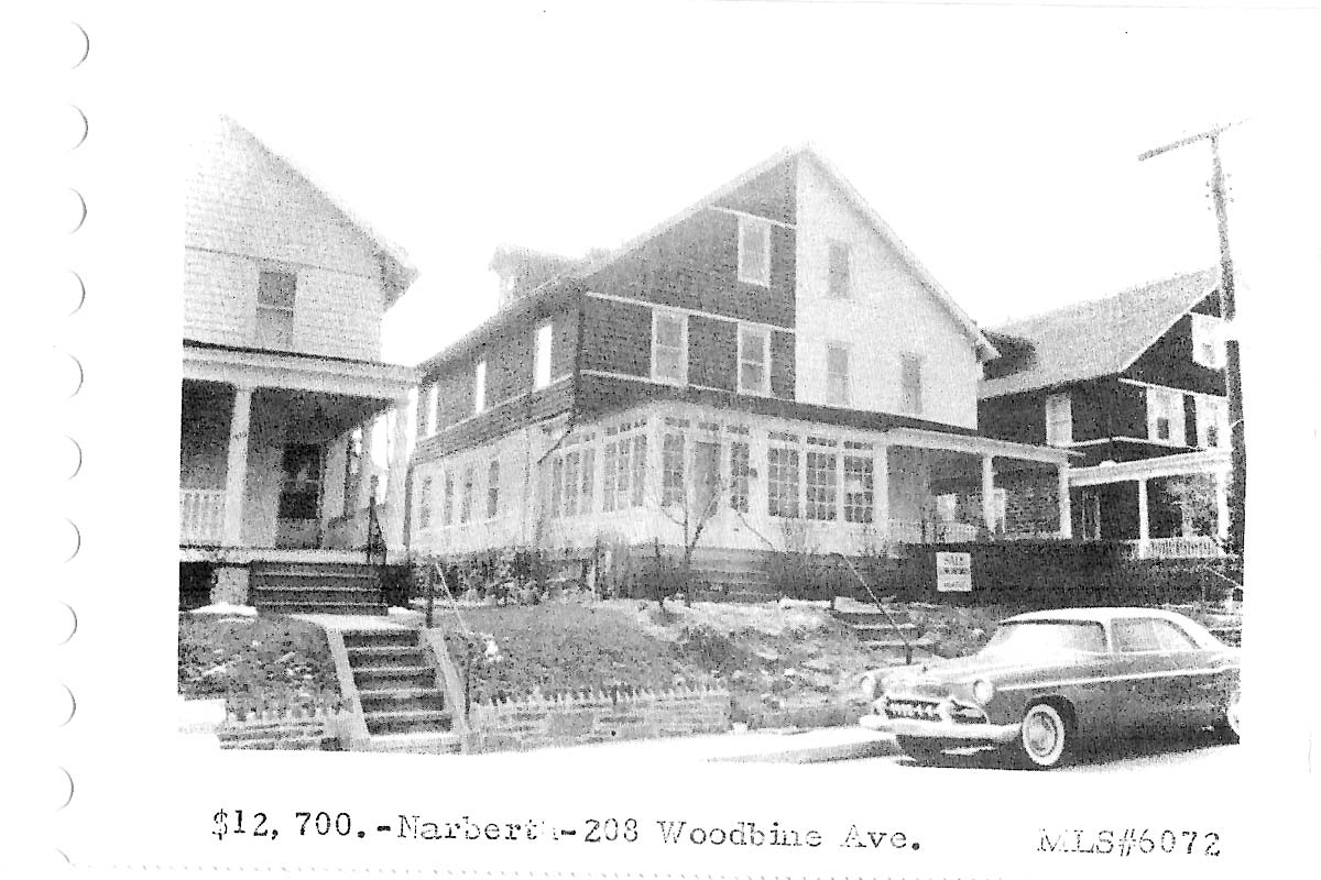 208 Woodbine Avenue real estate listing, 1960