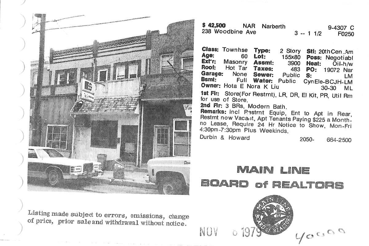 238 Woodbine Avenue real estate listing, 1979
