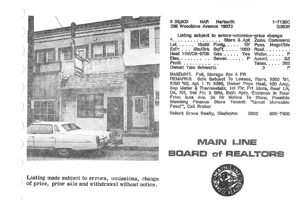 238 Woodbine Avenue real estate listing, 1981
