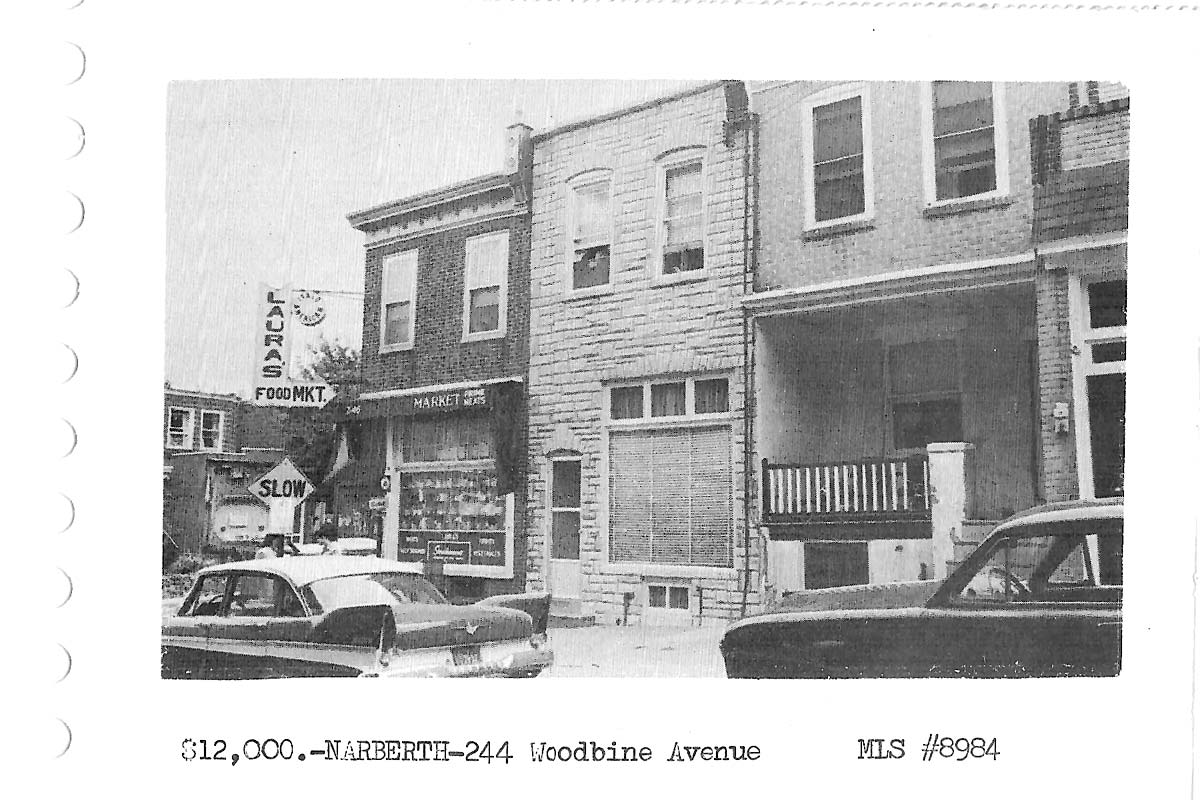 244 Woodbine Avenue real estate listing, 1962