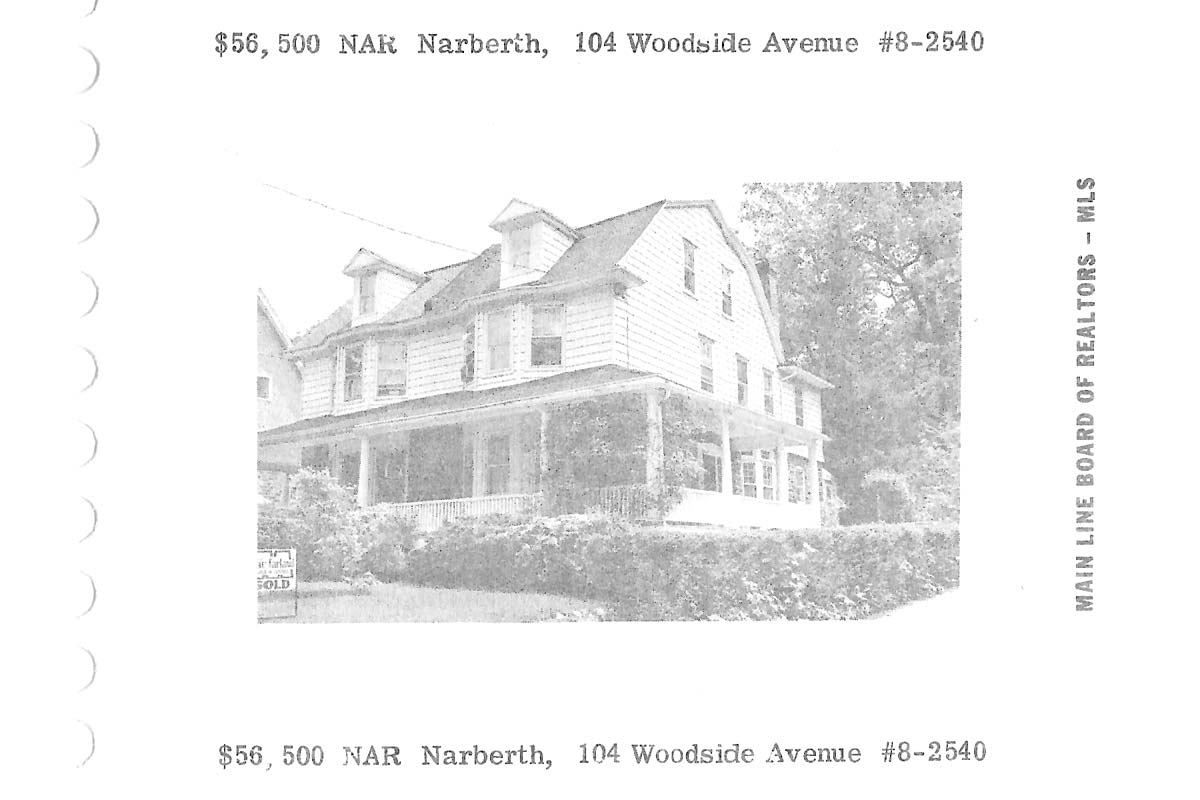 104 Woodside Avenue real estate listing, 1978