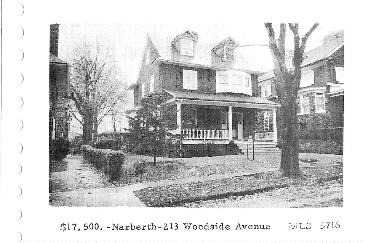 213 Woodside Avenue real estate listing, 1960