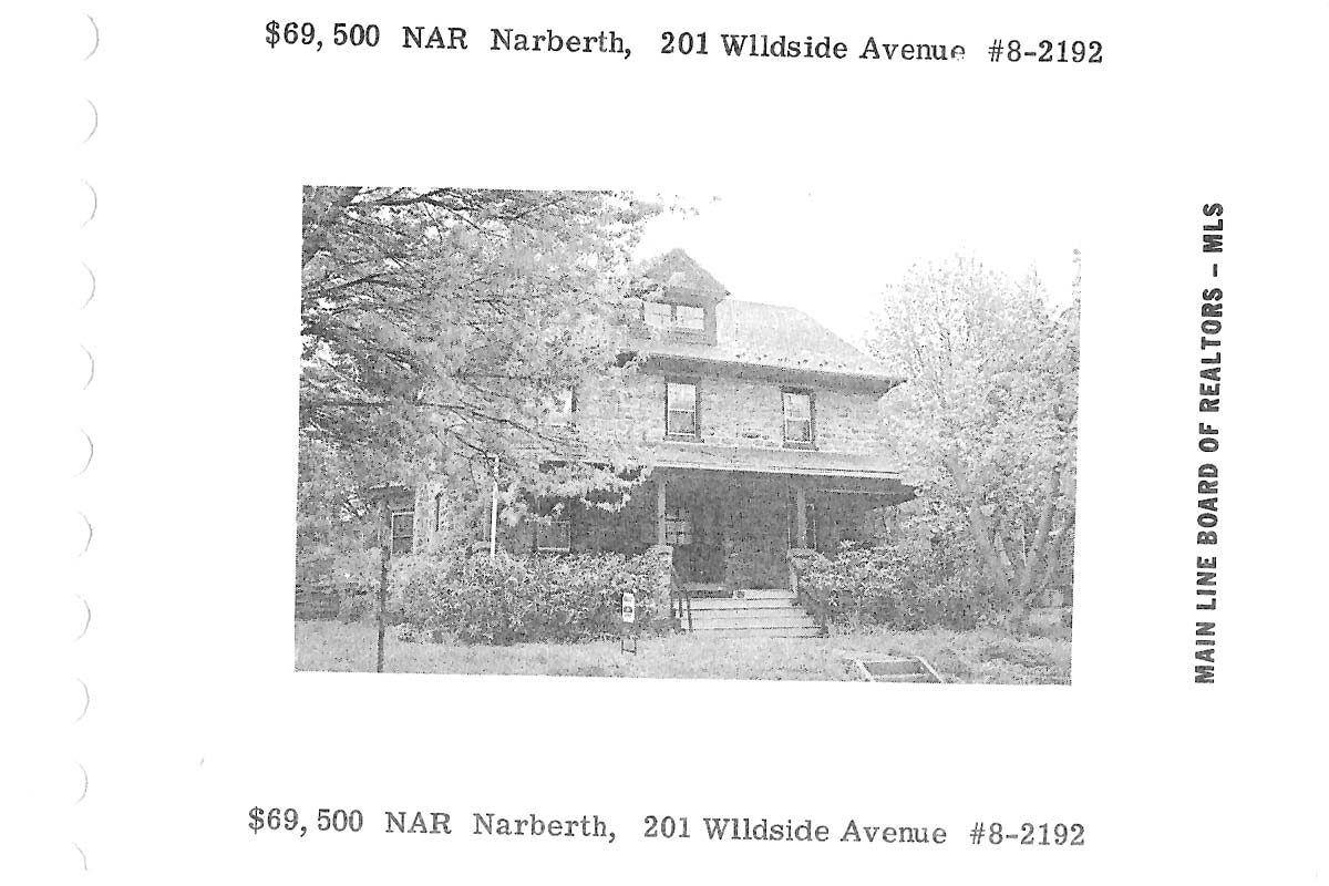 201 Woodside Avenue real estate listing, 1978