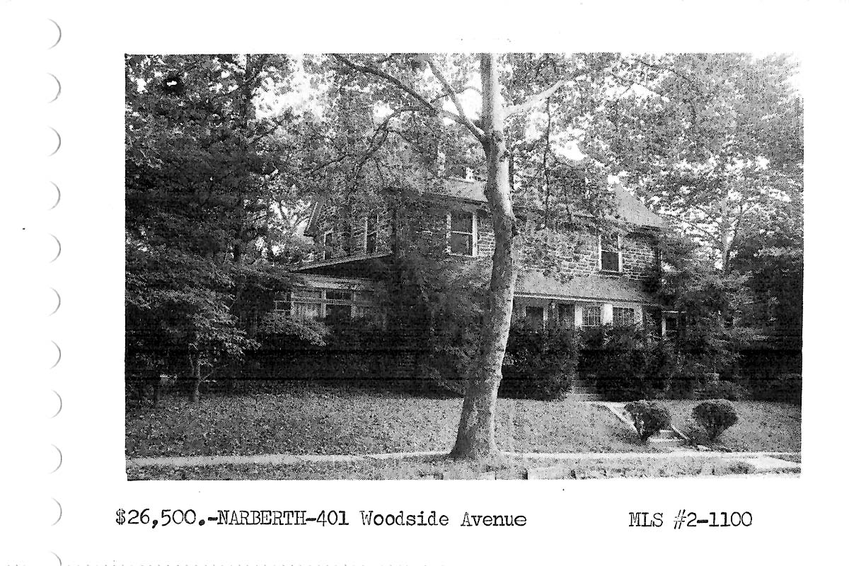 401 Woodside Avenue real estate listing, 1962