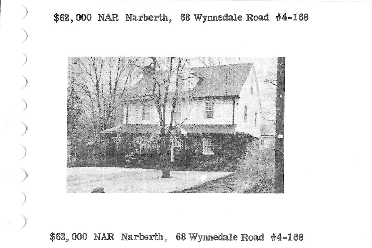 68 Wynnedale Road real estate listing, 1974