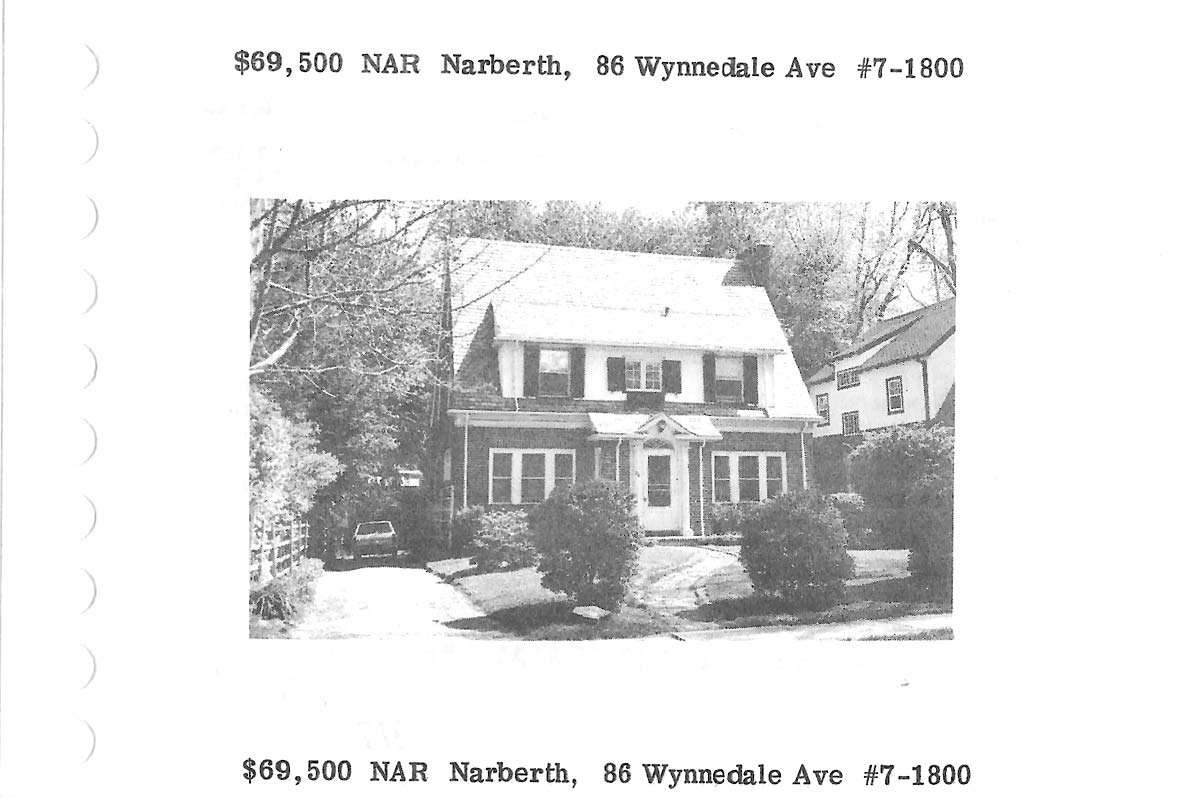 86 Wynnedale Road real estate listing, 1977