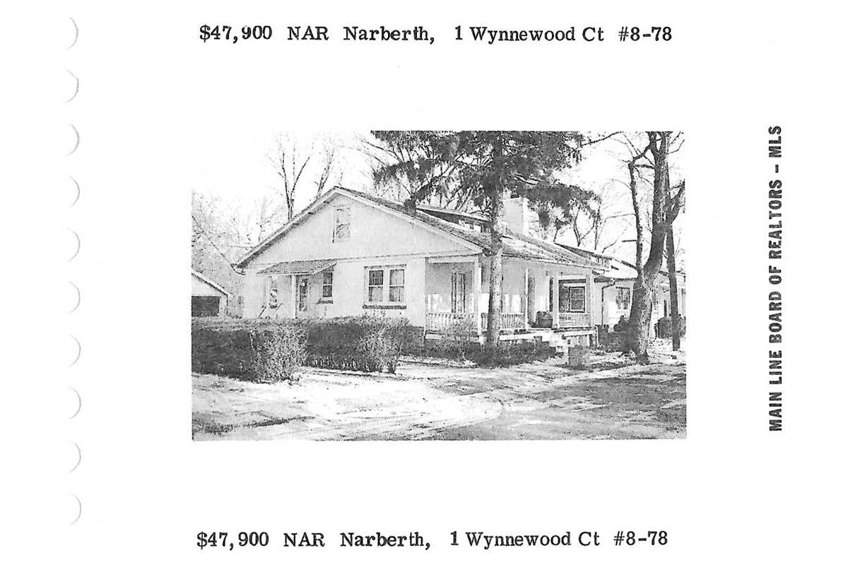 1 Wynnewood Court real estate listing, 1978