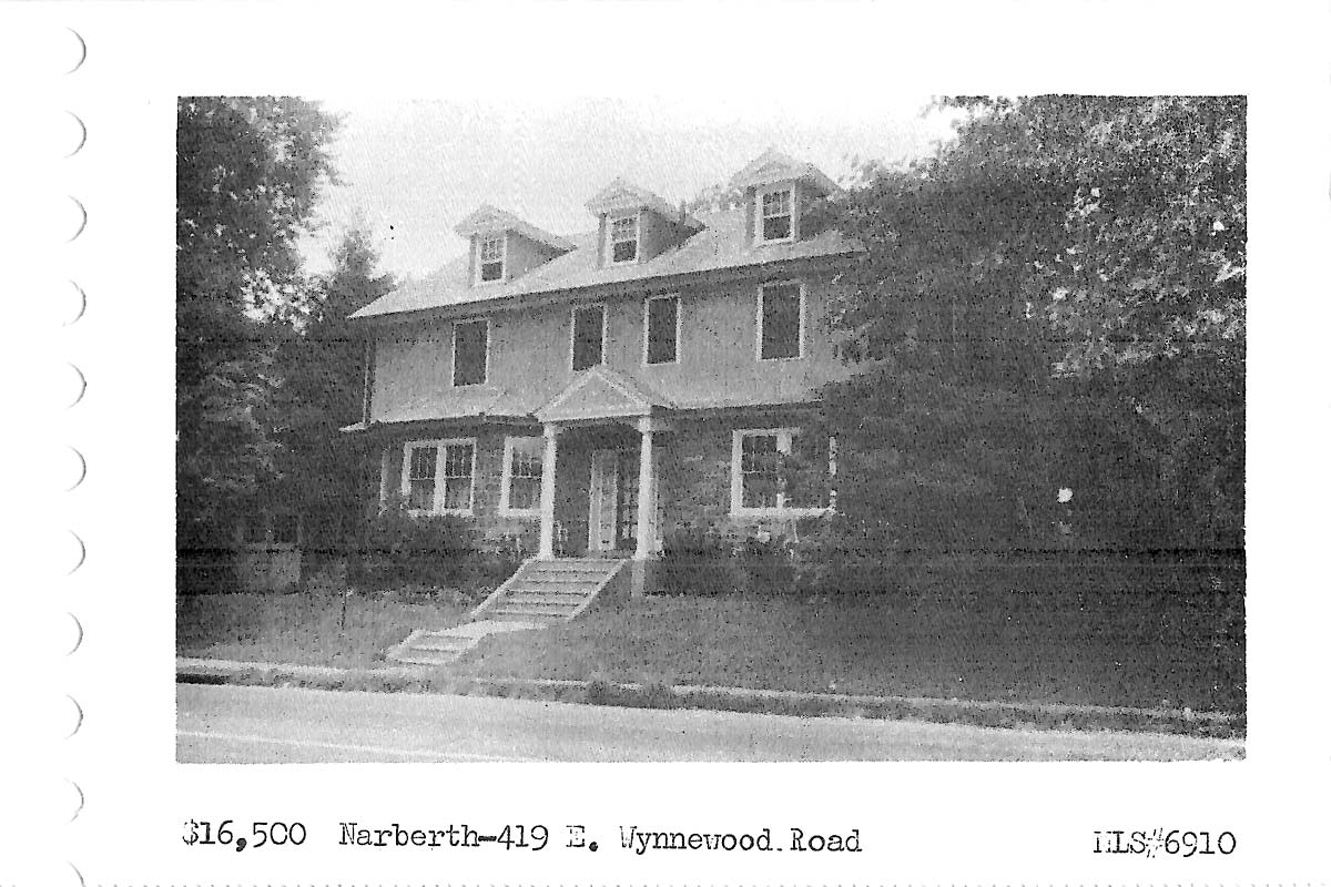 419 E. Wynnewood Road real estate listing, 1960