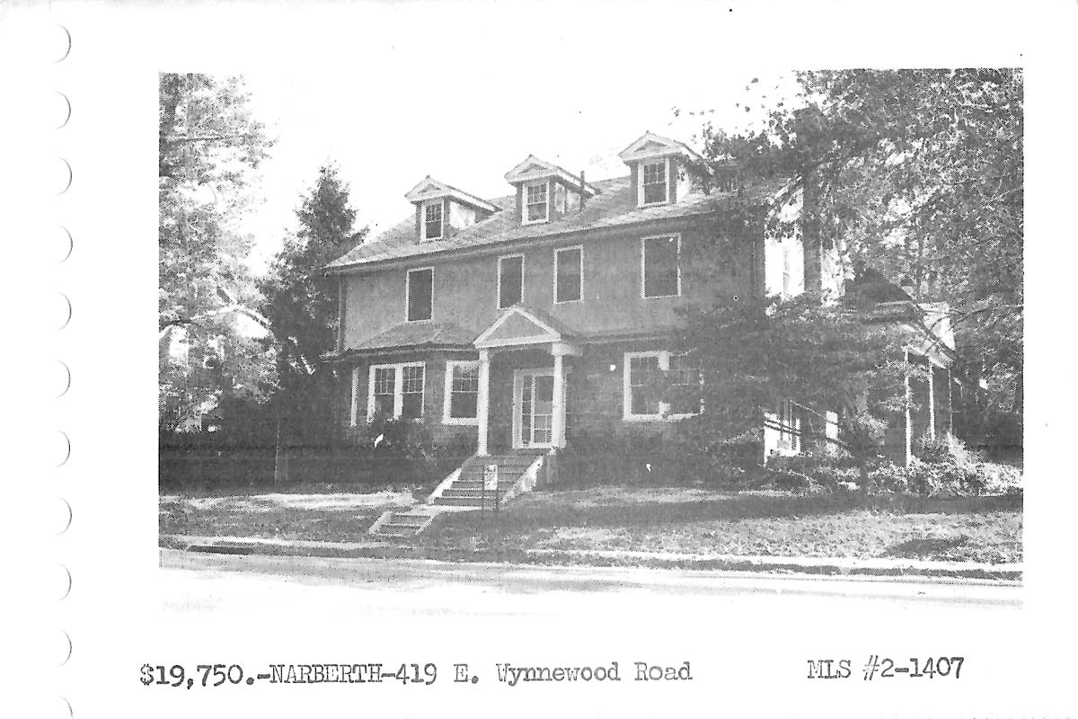 419 E. Wynnewood Road real estate listing, 1962