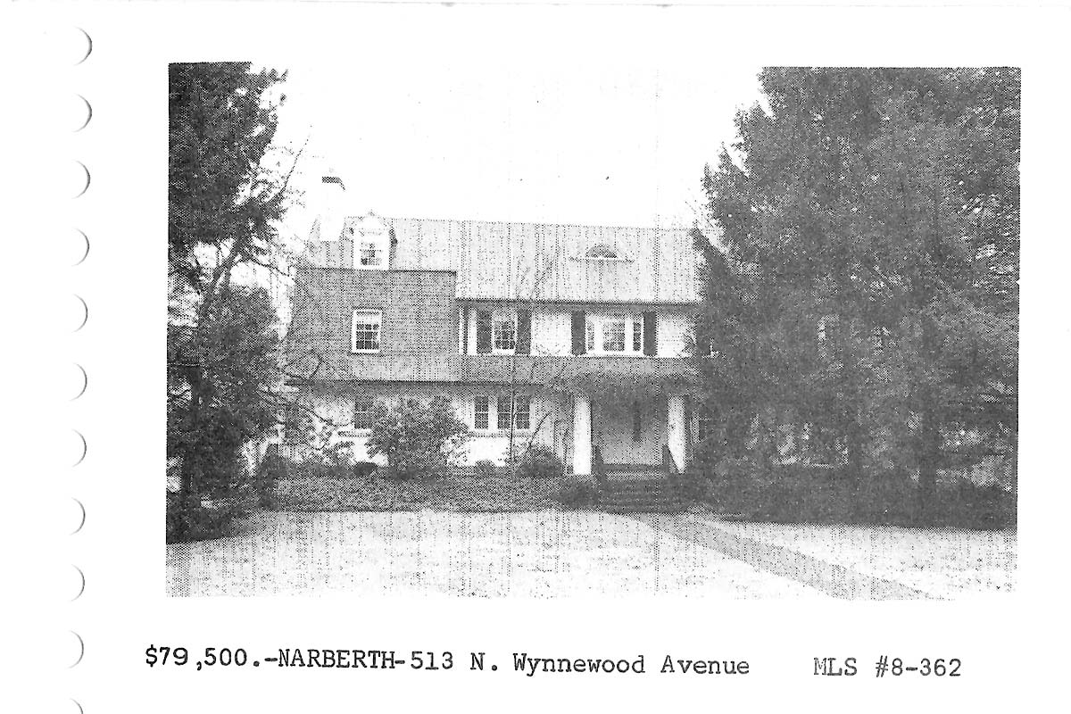 517 N. Wynnewood Avenue real estate listing, 1968