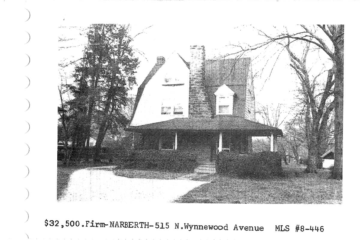 519 N. Wynnewood Avenue real estate listing, 1968