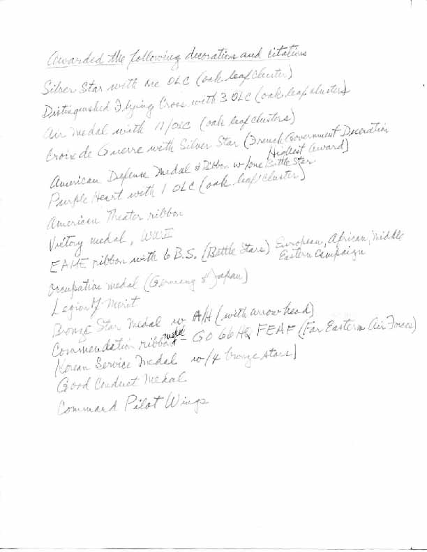 Roll of honor form for Guy Dalton, back of sheet